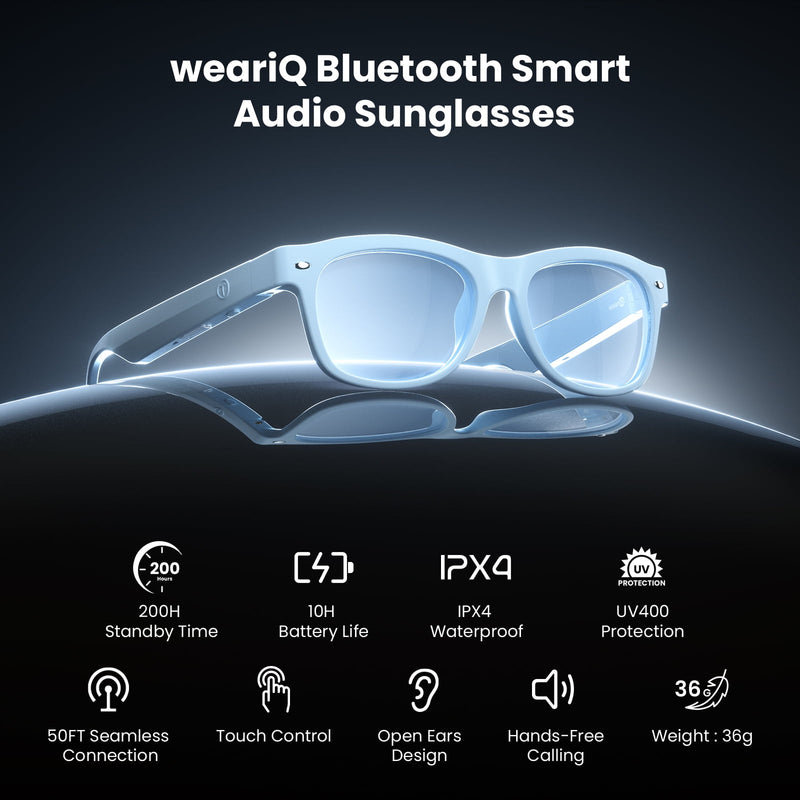 Classic Shiny Black – weariQ Bluetooth Smart Glasses