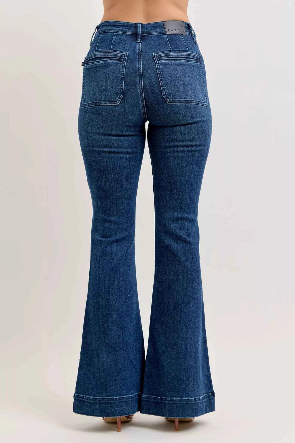 Judy Blue High-Waisted Flare Jeans with Front Pockets