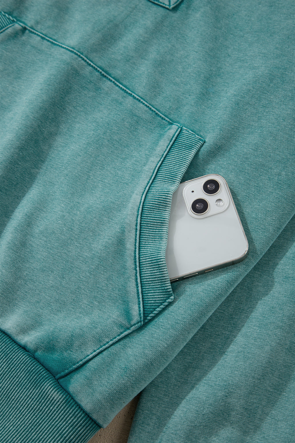 Cozy Mineral Wash Half Zip Hoodie