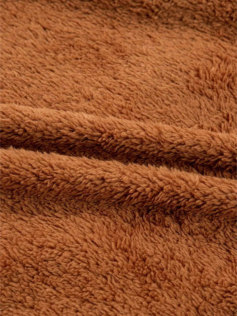 Color Block Plush Patchwork Zipper Stand Neck Vest Coat