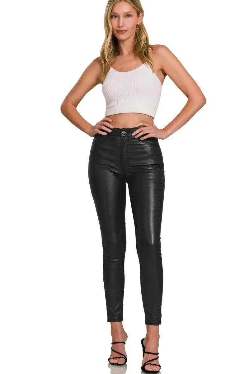 Zenana Faux Leather Stretch Skinny Pants