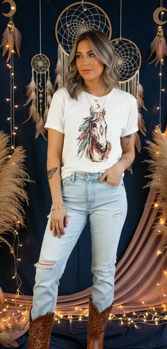 Western Aztec Horse Graphic Tee