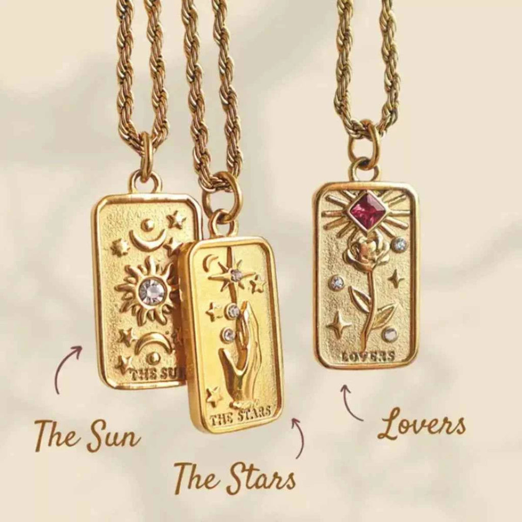 18K Gold-Plated Tarot Card Necklace - Velvet Stardust Co.