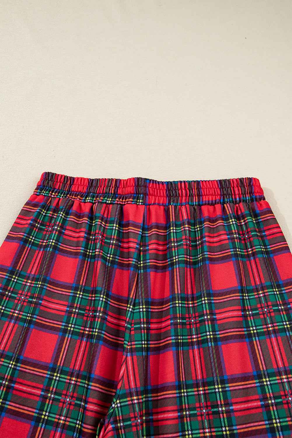 Red Plaid MAMA Graphic Christmas Holiday Crewneck Pullover and Pants Lounge Set - Velvet Stardust Co.