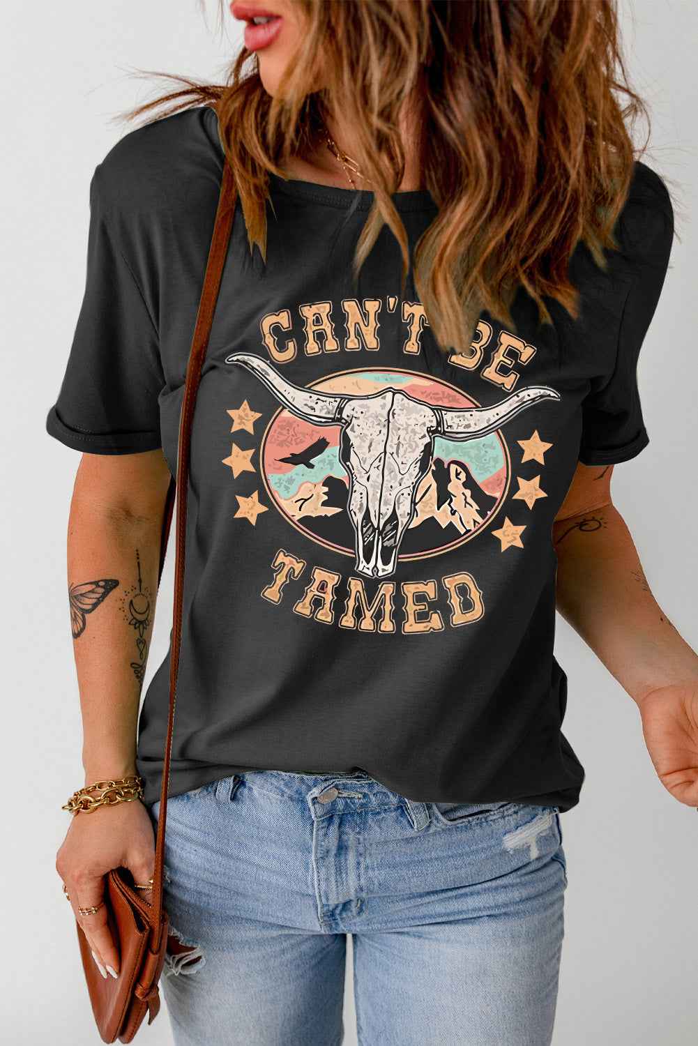 CAN'T BE TAMED Graphic Short Sleeve Tee - Velvet Stardust Co.
