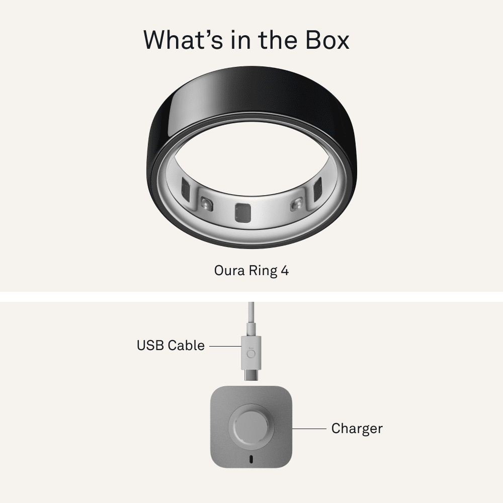 Oura Ring 4 – Smart Titanium Wellness Ring for Sleep, Fitness & Heart Tracking (8-Day Battery)