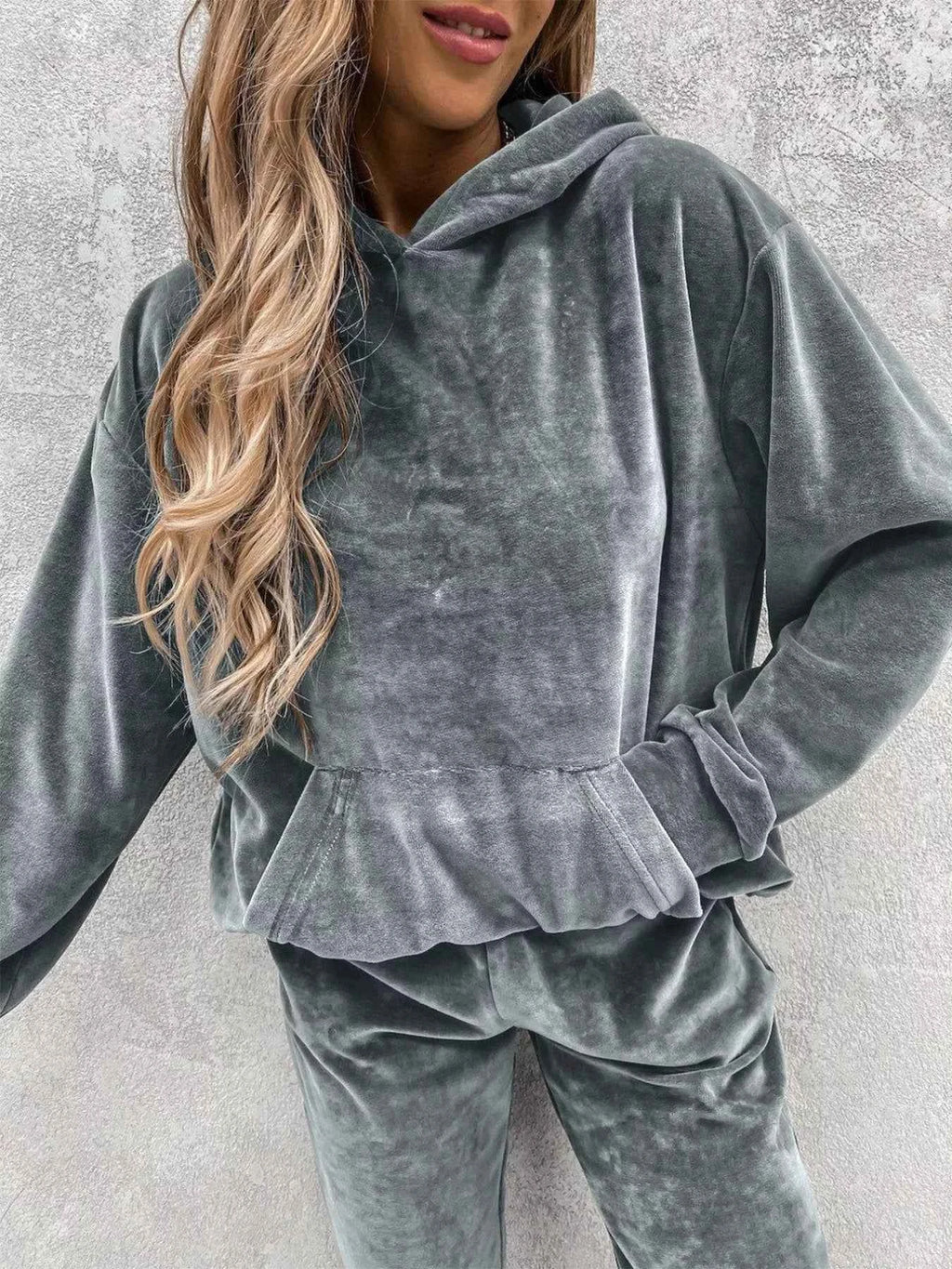 Kangaroo Pocket Hoodie and Pants Set - Velvet Stardust Co.