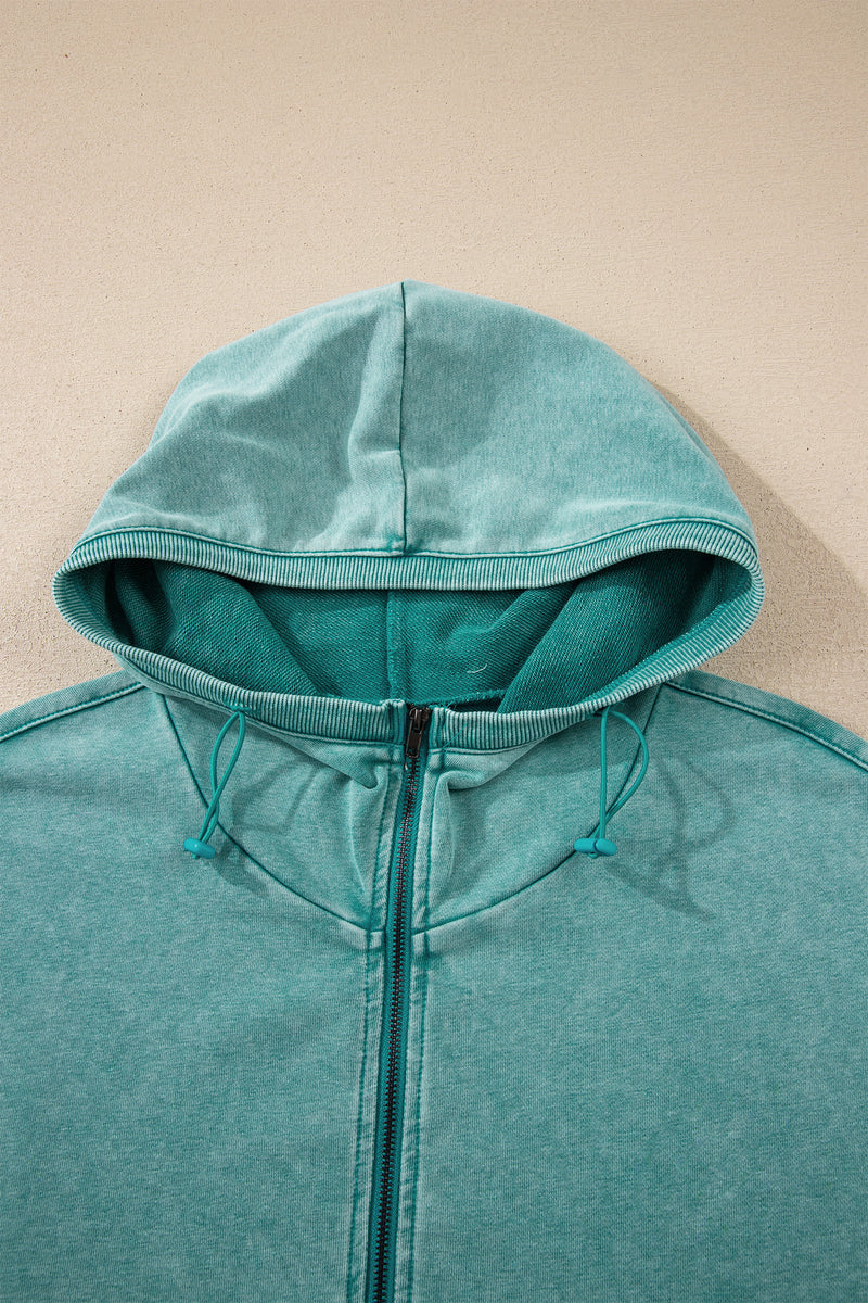 Cozy Mineral Wash Half Zip Hoodie