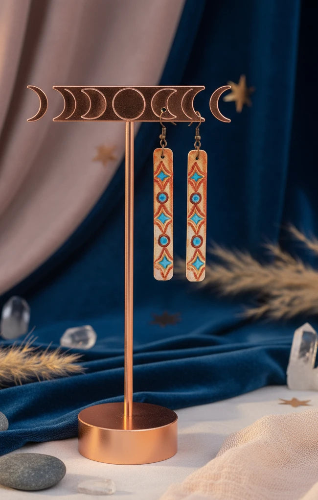 Geometric Leather Bar Earrings - Velvet Stardust Co.