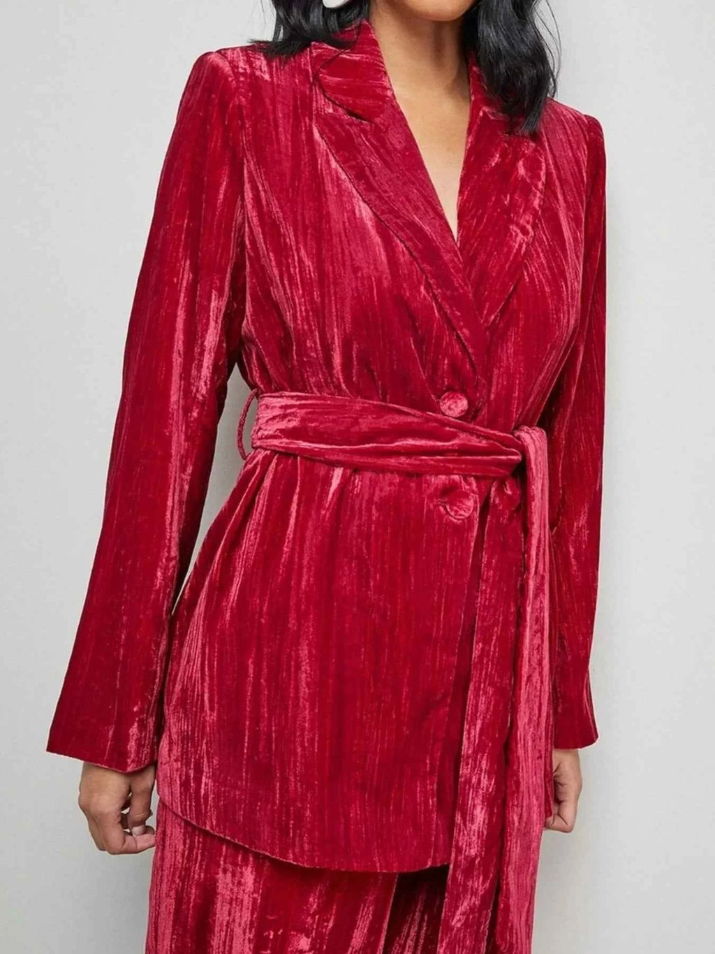 Velvet Lapel Collar Blazer & Pants Set - Velvet Stardust Co. - Velvet Stardust Co.