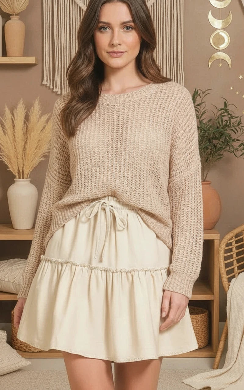 Zenana Tencel Washed Tiered Mini Skirts - Velvet Stardust Co.