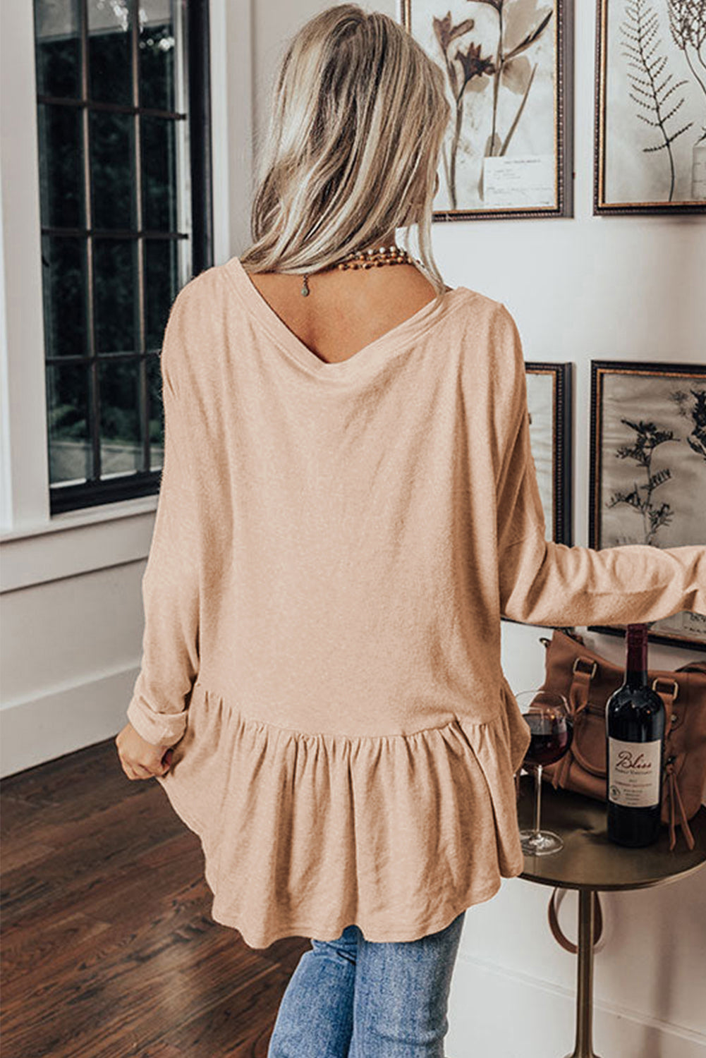 Jet Stream Ruffled V Neck Buttoned V Neck Shirt - Velvet Stardust Co.