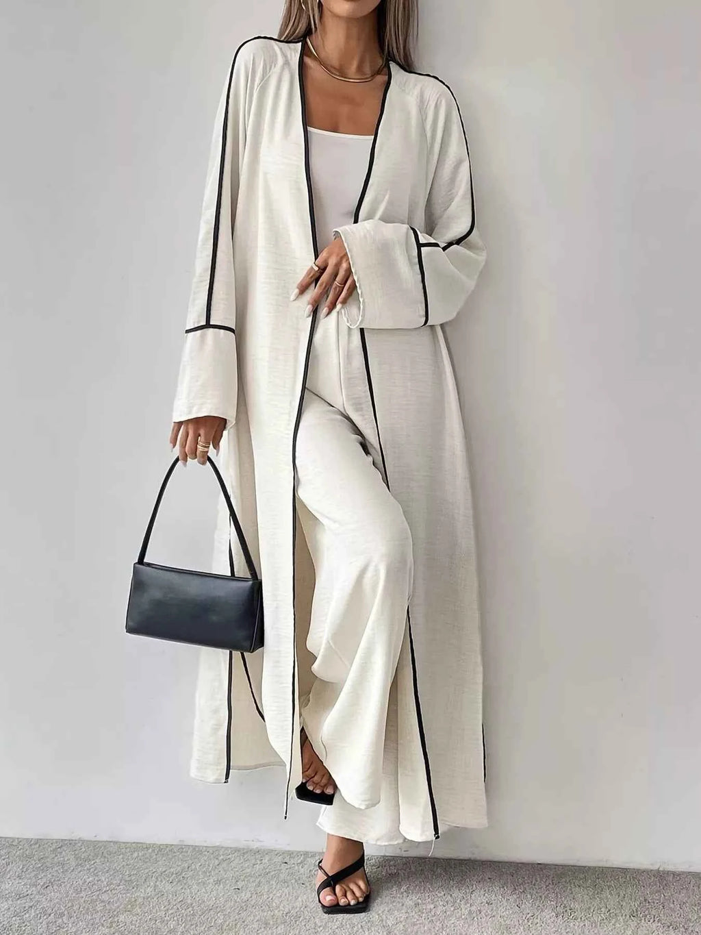 The Effortless Aura Lounge Set | 3-Piece Soft Luxury Duster Set