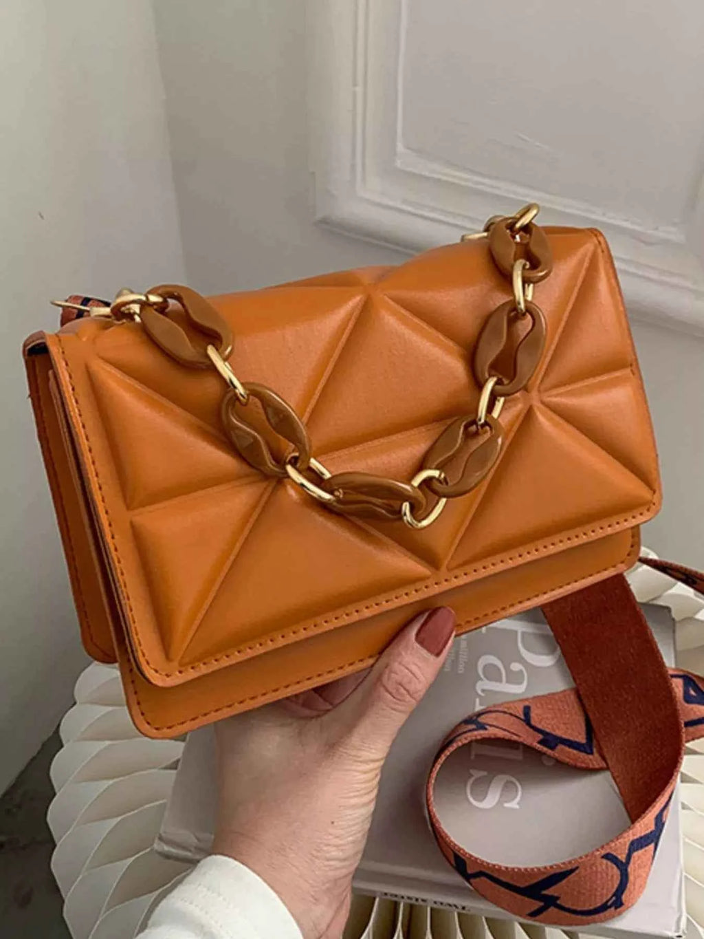 Quilted Adjustable Strap Crossbody Bag - Velvet Stardust Co.