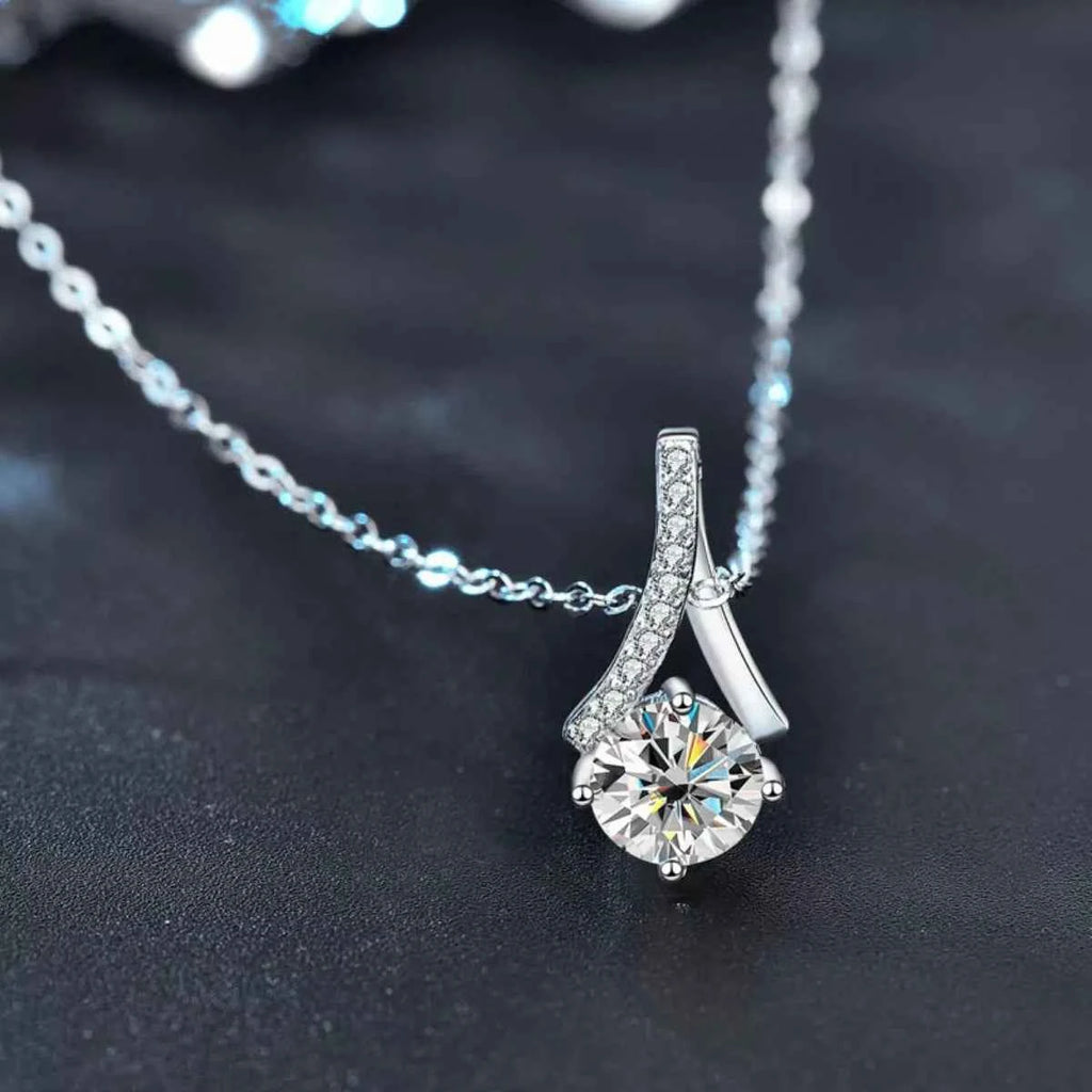 1 Carat Moissanite 925 Sterling Silver Necklace