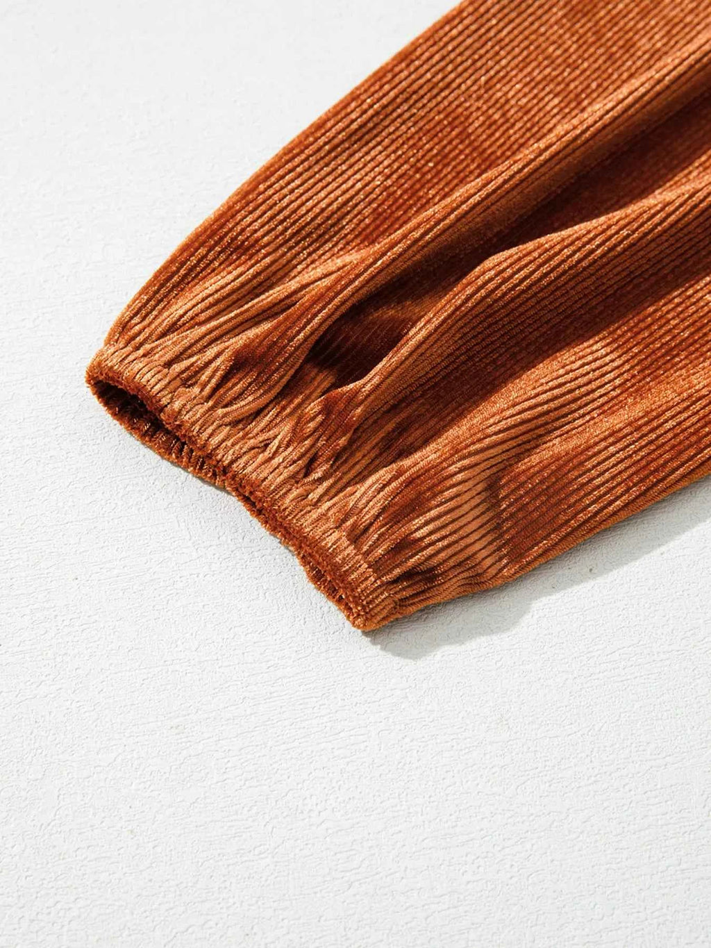 Velvet Ribbed Texture Square Neck Slim Puff Sleeve Top - Velvet Stardust Co.