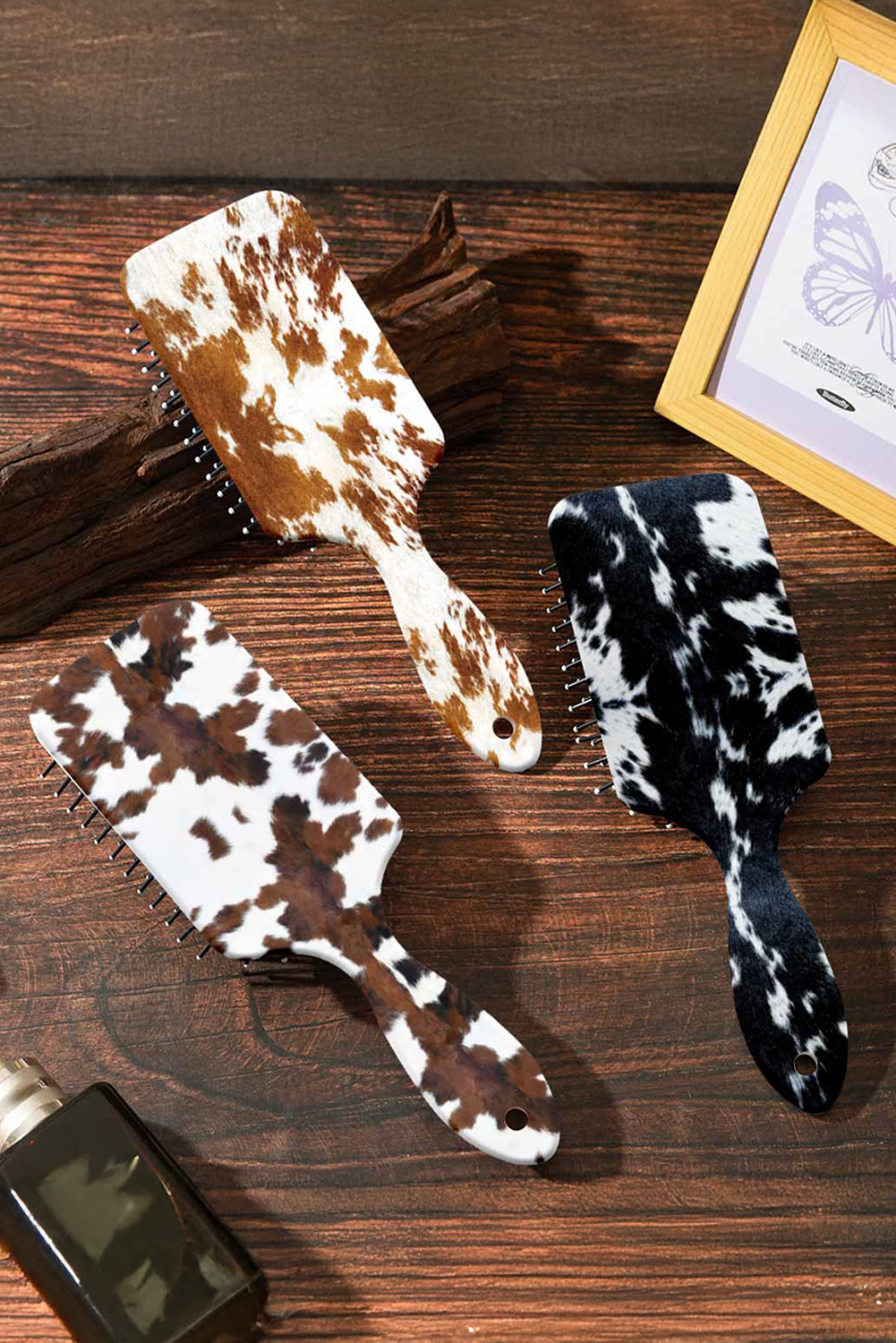 Chestnut Cow Print Hair Brush Comb – Velvet Stardust Co. - Velvet Stardust Co.