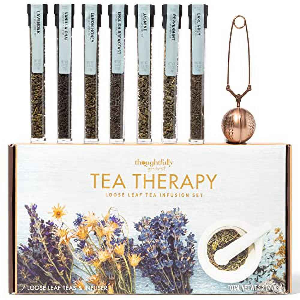 Tea Therapy™ Sampler Variety Gift Box – 7 Artisan Flavors with Rose Gold Infuser