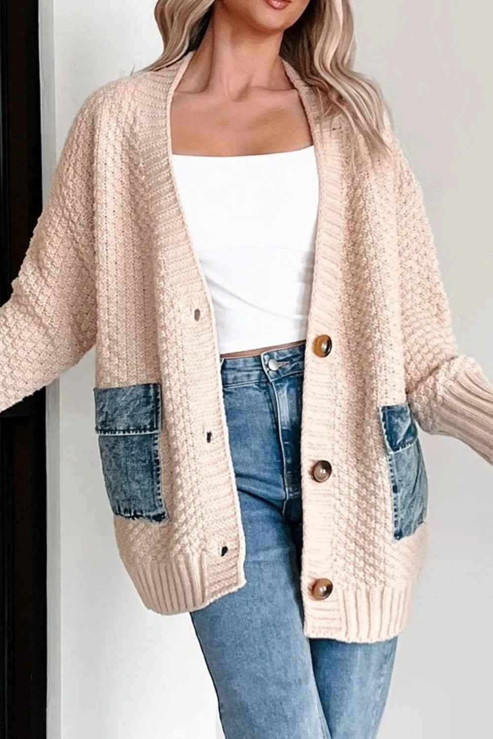 Textured Knit Open-Front Cardigan - Velvet Stardust Co.