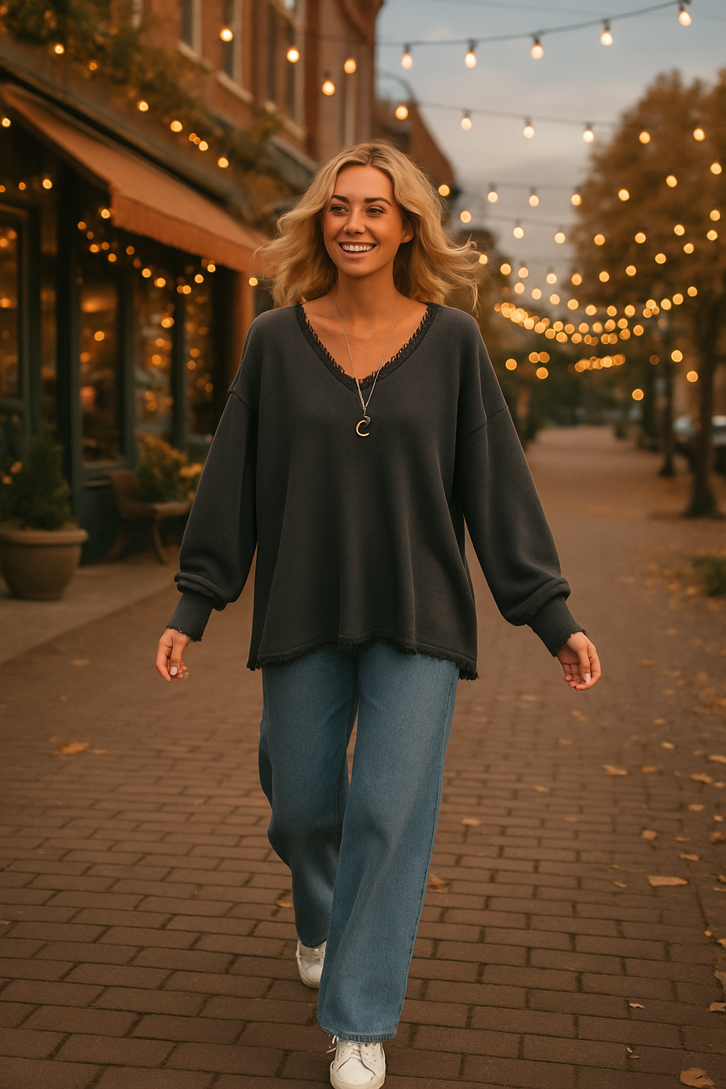 BiBi Mineral Washed French Terry Oversized Sweatshirt