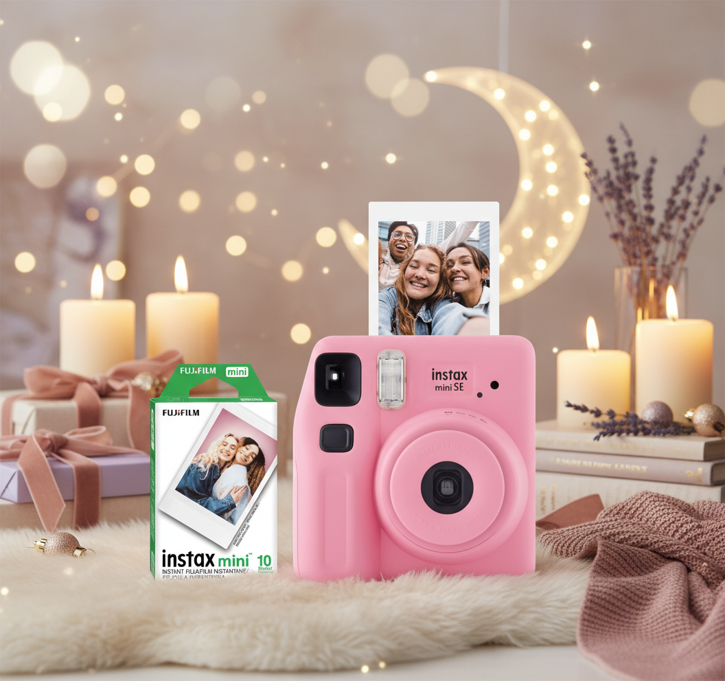 Fujifilm Instax Mini SE Instant Camera + 10-Pack Film – Pink Edition