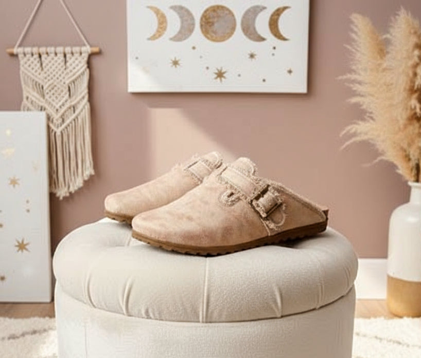 Flat Heel Round Toe Canvas Loafer Women's Vintage Clogs