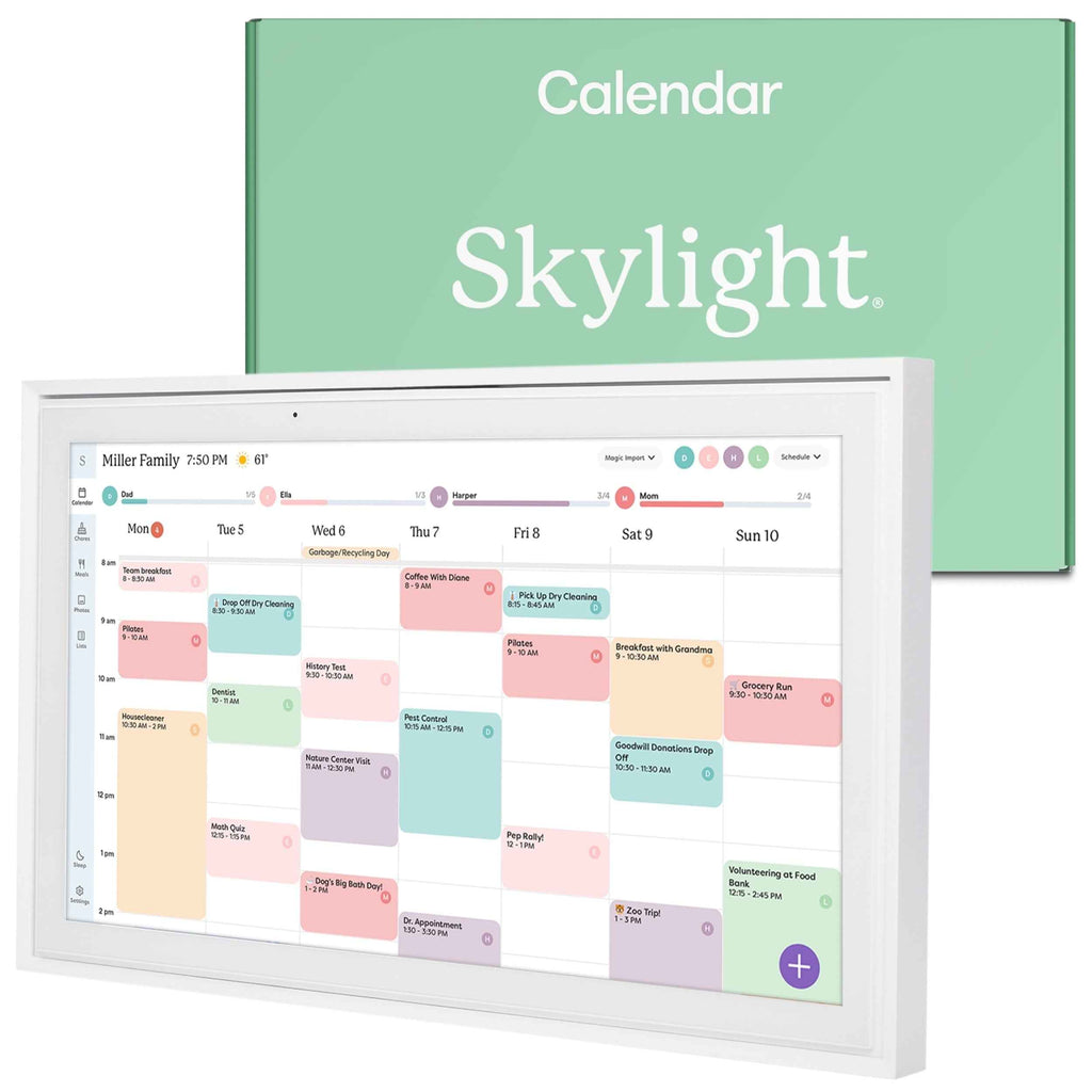 Skylight 15 inch All-in-One Touchscreen Family Calendar and Chore Chart Wall Calendar, White