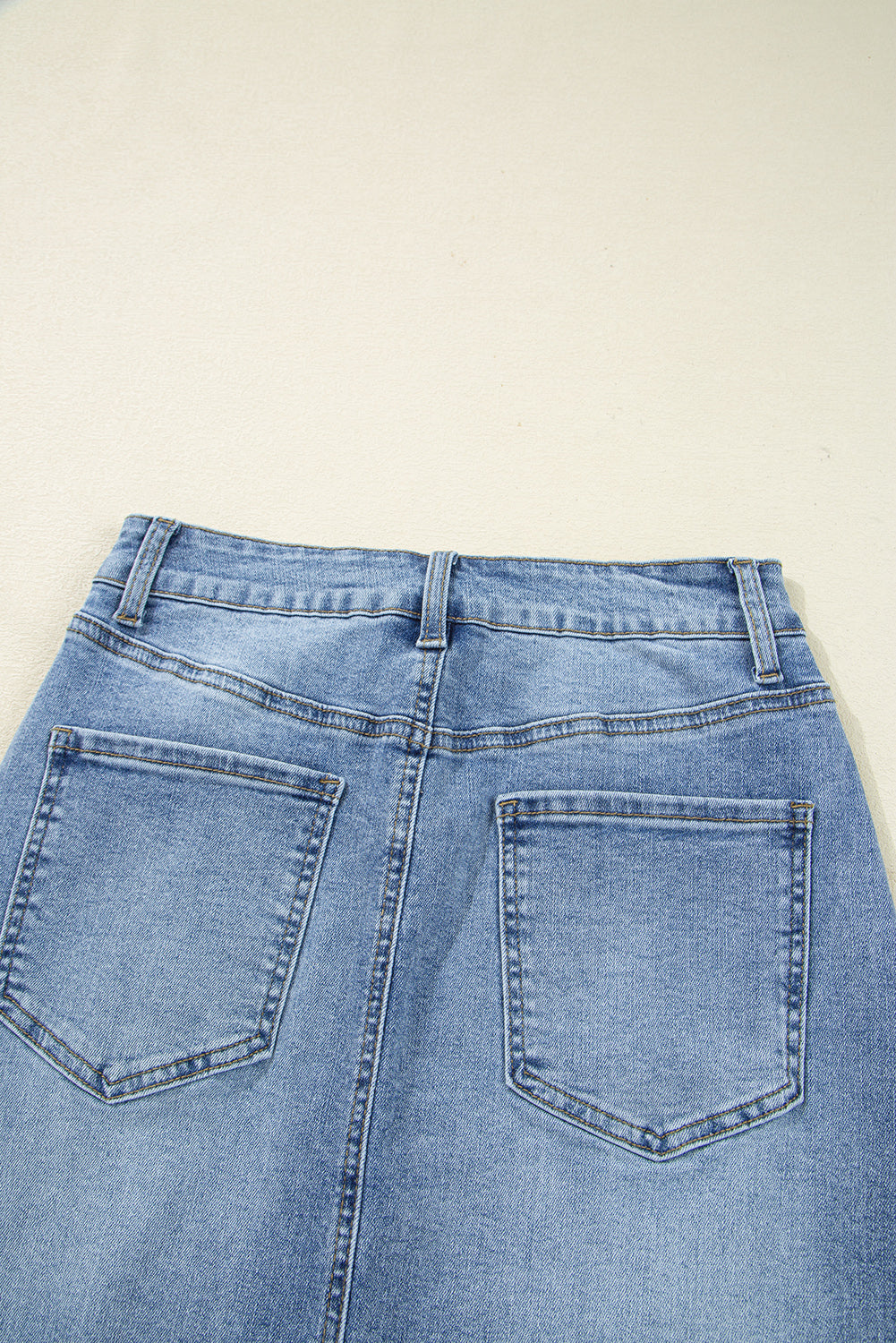 Myosotis Irregular Distressed Hem Denim Midi Skirt - Velvet Stardust Co.