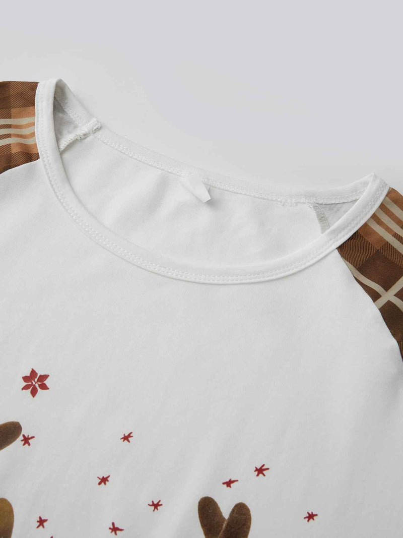 Jaweiwi Family Matching Christmas Pajama Set – Cozy Reindeer Plaid Sleepwear for the Holidays