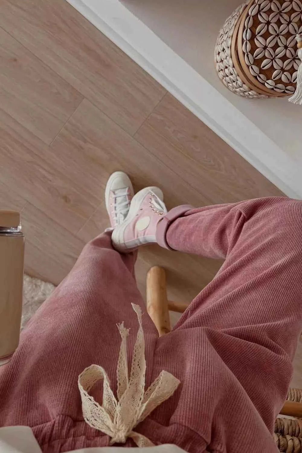 Lace Detail Dropped Shoulder Hoodie and Pants Set - Velvet Stardust Co.