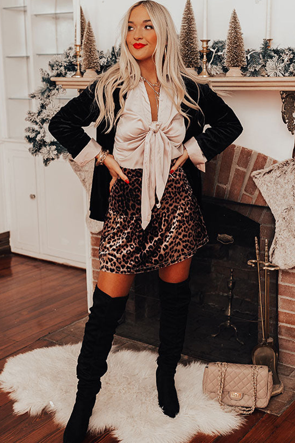 Brown Leopard Tiered Patchwork Hot Mini Skirt - Velvet Stardust Co.