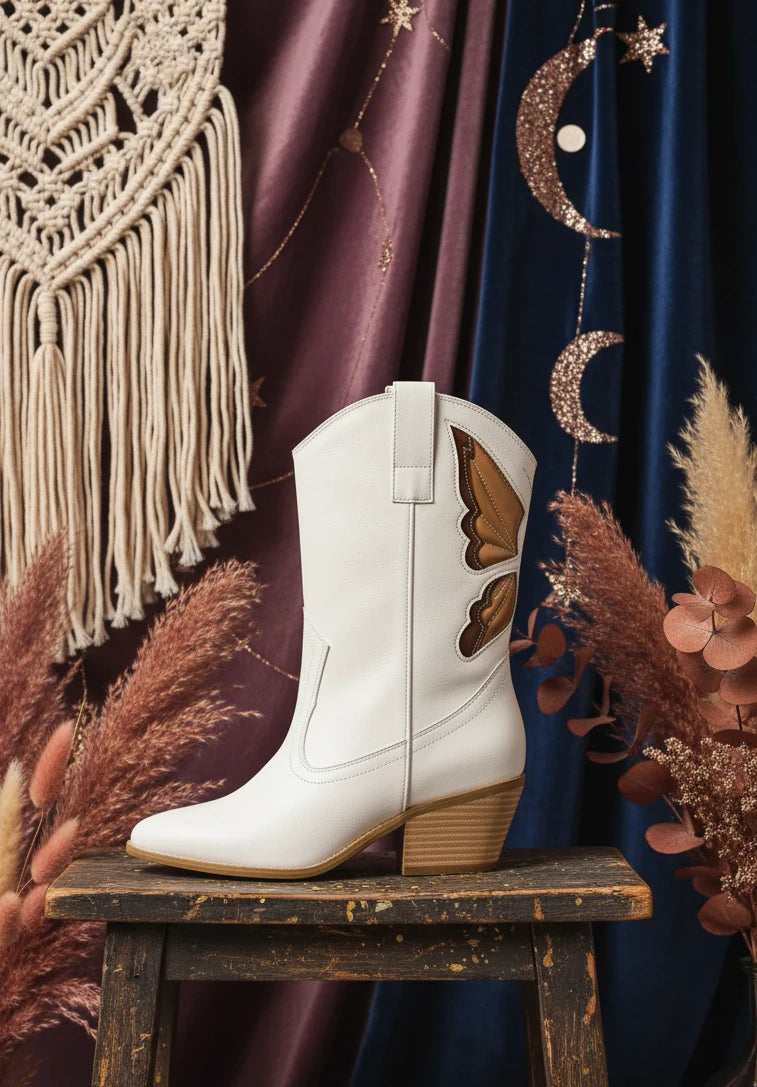 Beast Fashion Butterfly Cut Detail Point Toe Boots - Velvet Stardust Co.