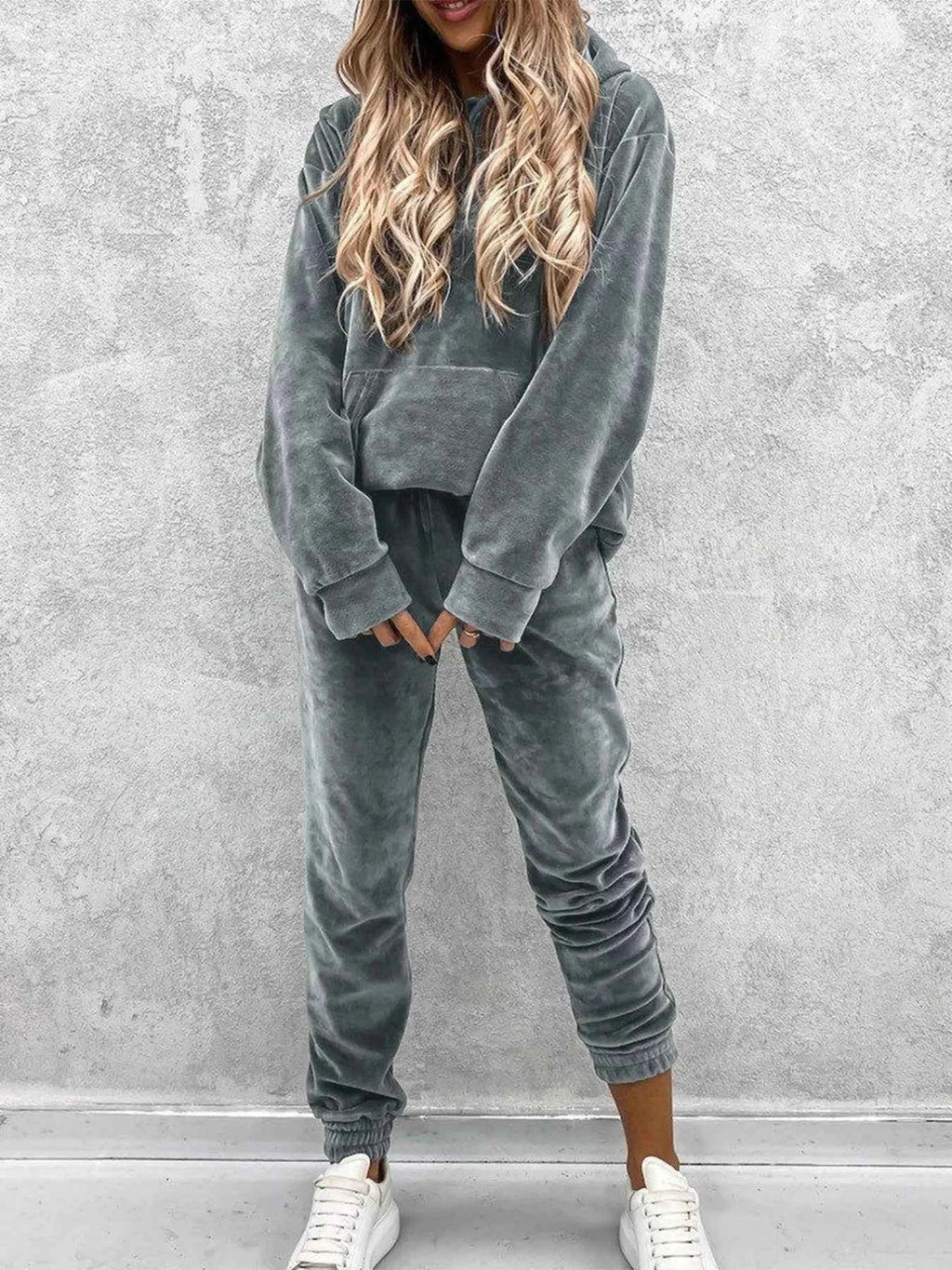 Kangaroo Pocket Hoodie and Pants Set - Velvet Stardust Co.