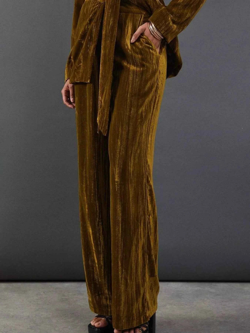 Velvet Lapel Collar Blazer & Pants Set - Velvet Stardust Co. - Velvet Stardust Co.