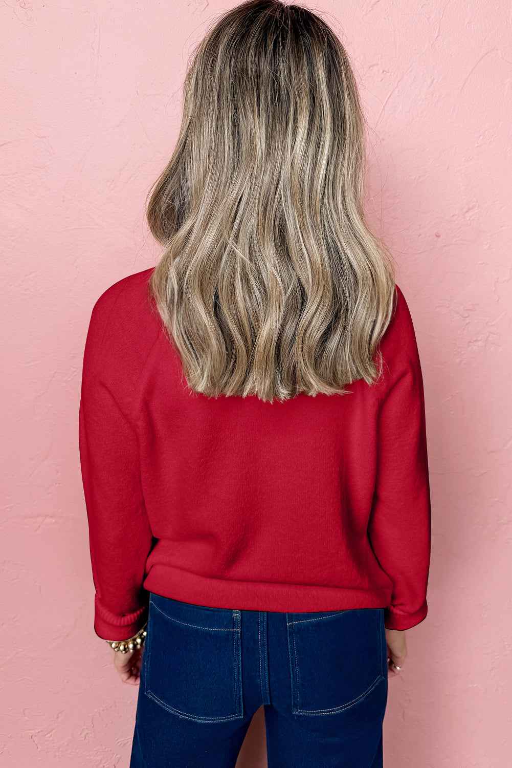 White MERRY Letter Pattern Christmas Raglan Sleeve Sweater - Velvet Stardust Co.