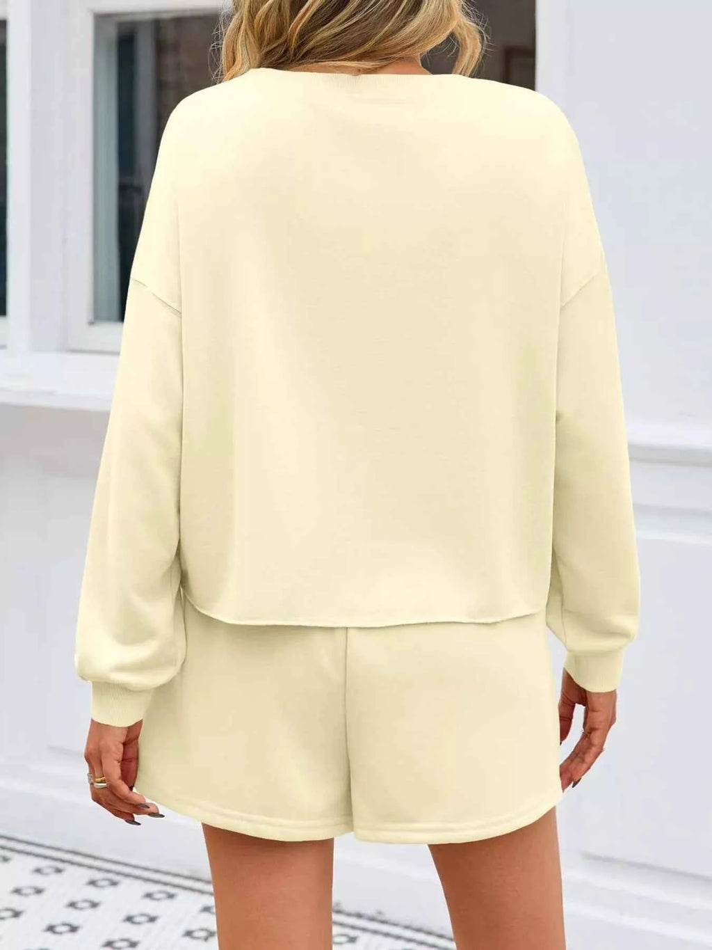 Pearl Embellished Round Neck Top and Skort Set - Velvet Stardust Co.