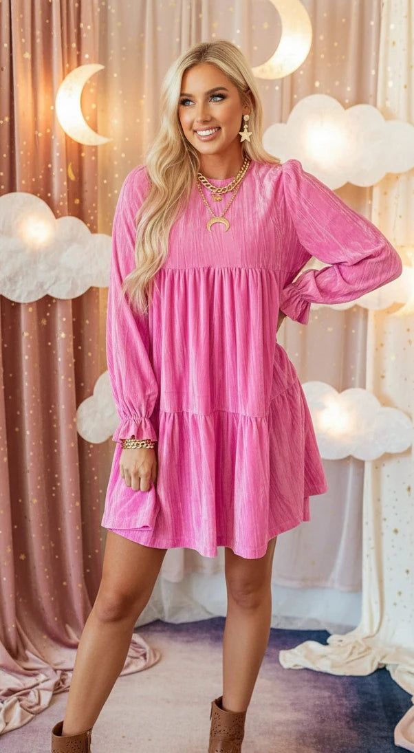 Tiered Flounce Sleeve Mini Dress - Velvet Stardust Co.