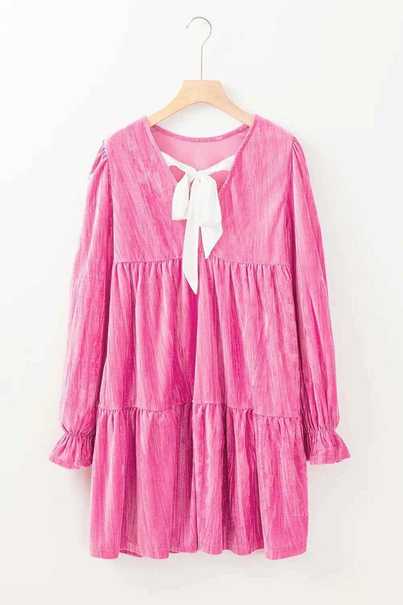 Tiered Flounce Sleeve Mini Dress