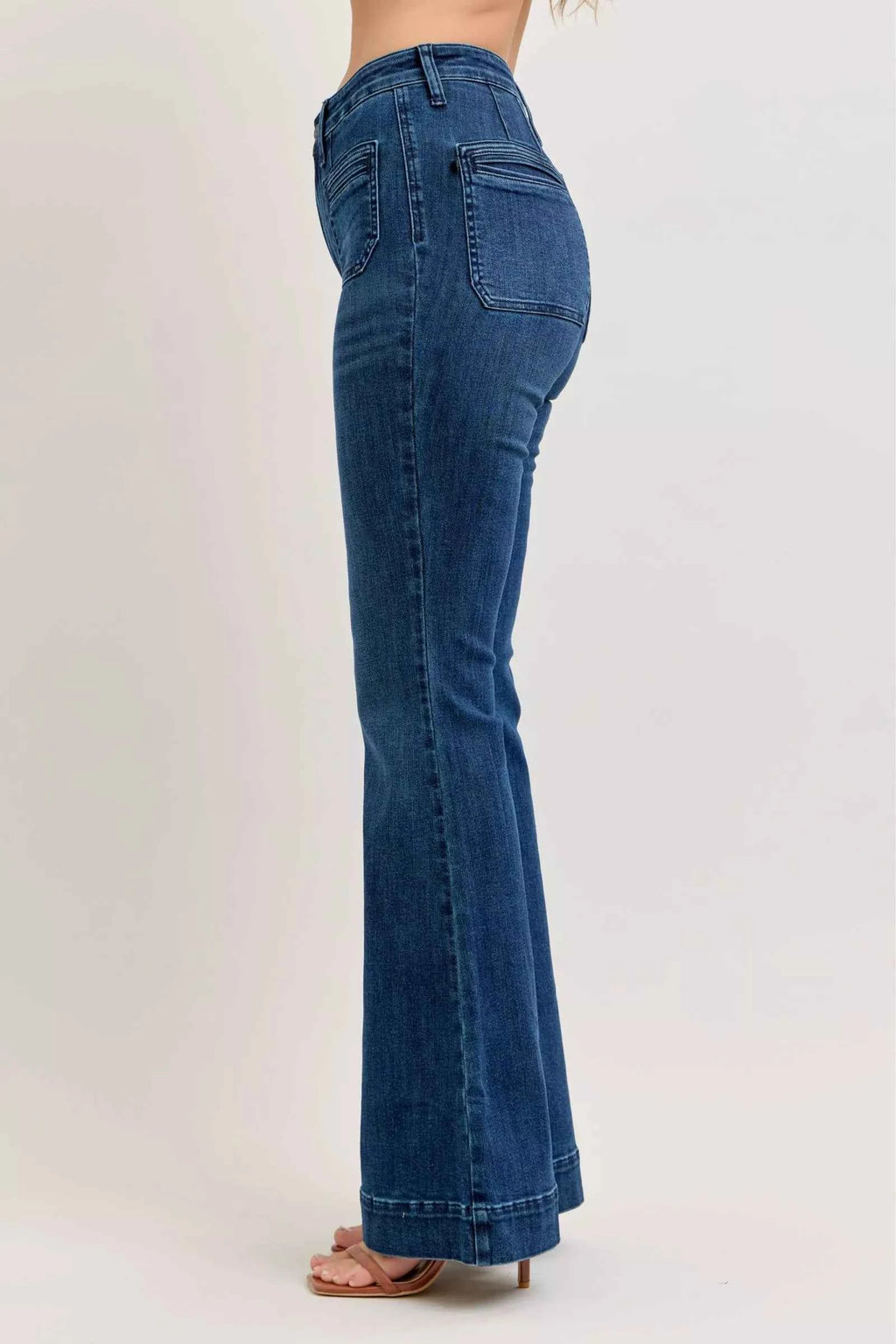 Judy Blue High-Waisted Flare Jeans with Front Pockets