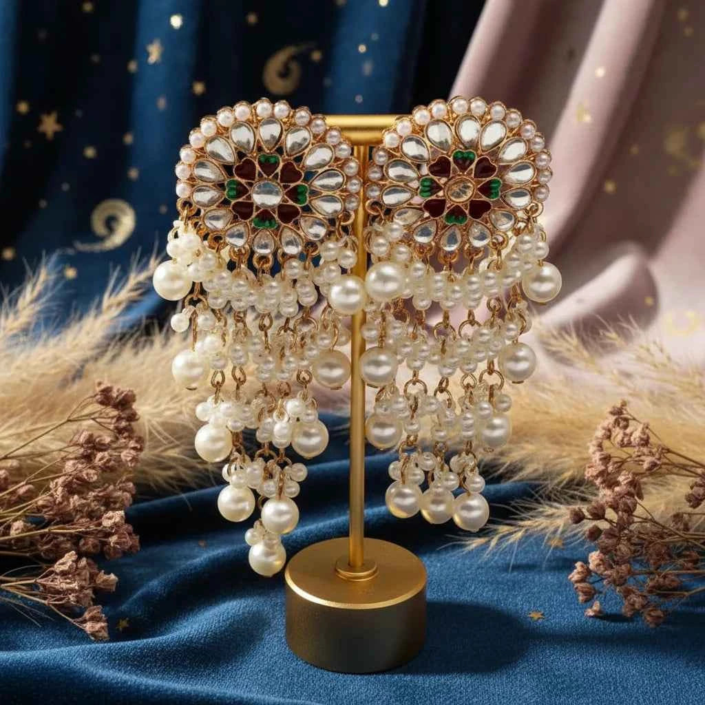 Pearl Fringe Dangle Earrings - Velvet Stardust Co.