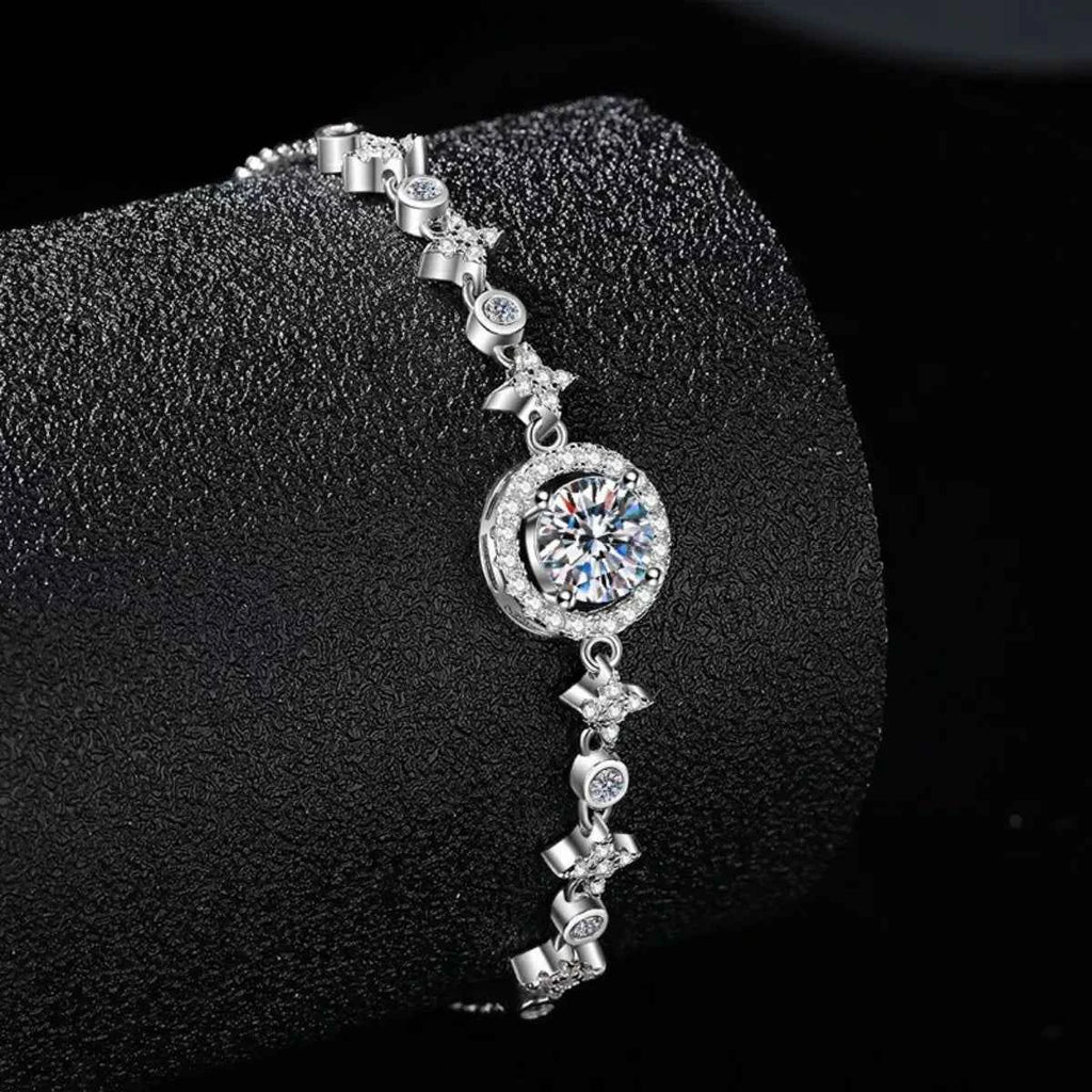 1 Carat Moissanite 925 Sterling Silver Minimalist Bracelet