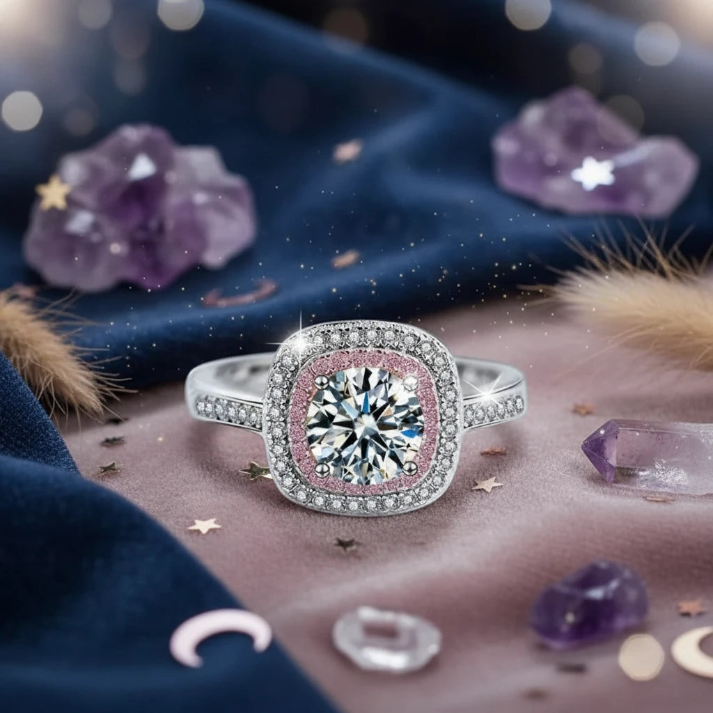 1 Carat Moissanite 925 Sterling Silver Ring