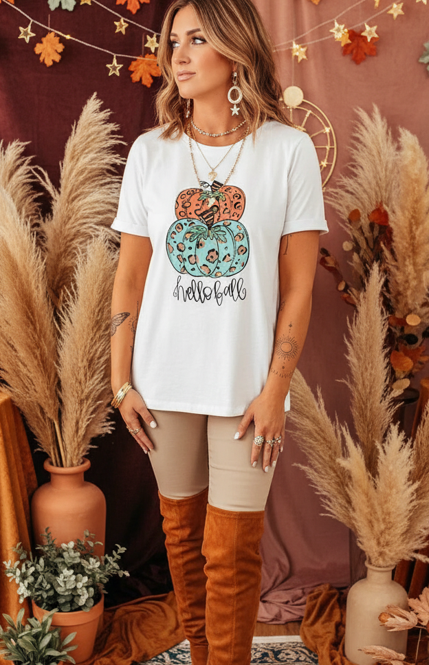 Pumpkin Graphic Short Sleeve T-Shirt - Velvet Stardust Co.