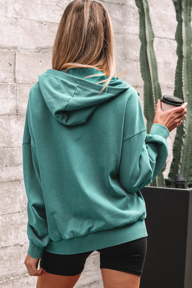 Cozy Mineral Wash Half Zip Hoodie