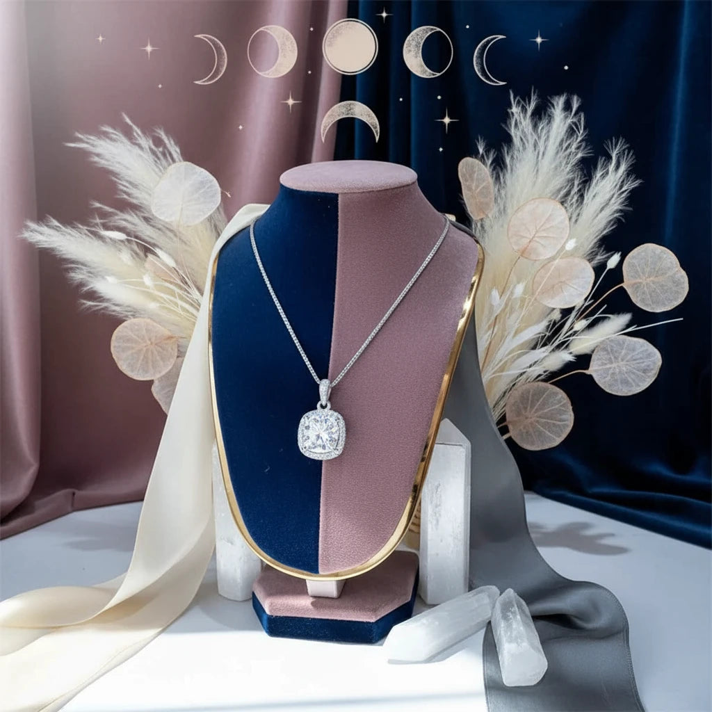 5 Carat Moissanite 925 Sterling Silver Necklace - Velvet Stardust Co.