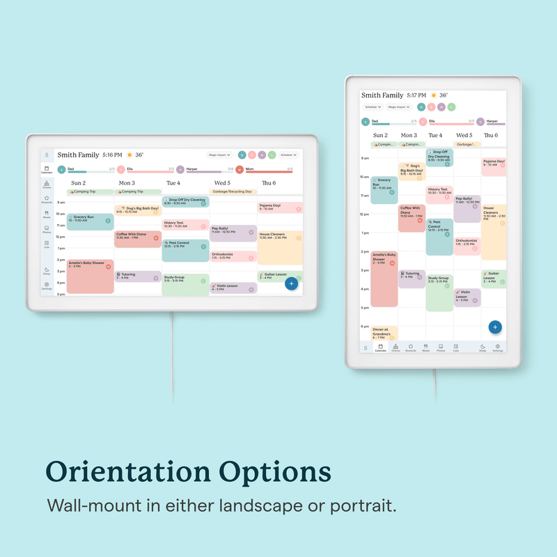 Skylight 15 inch All-in-One Touchscreen Family Calendar and Chore Chart Wall Calendar, White