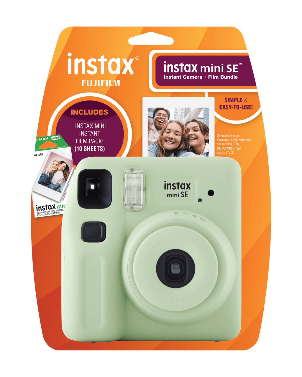 Fujifilm Instax Mini SE Instant Camera + 10-Pack Film – Pink Edition
