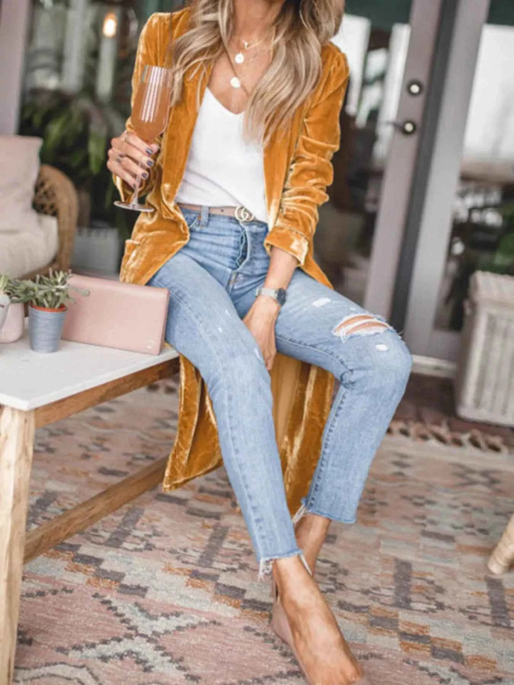 Open Front Long Sleeve Longline Cardigan - Velvet Stardust Co.