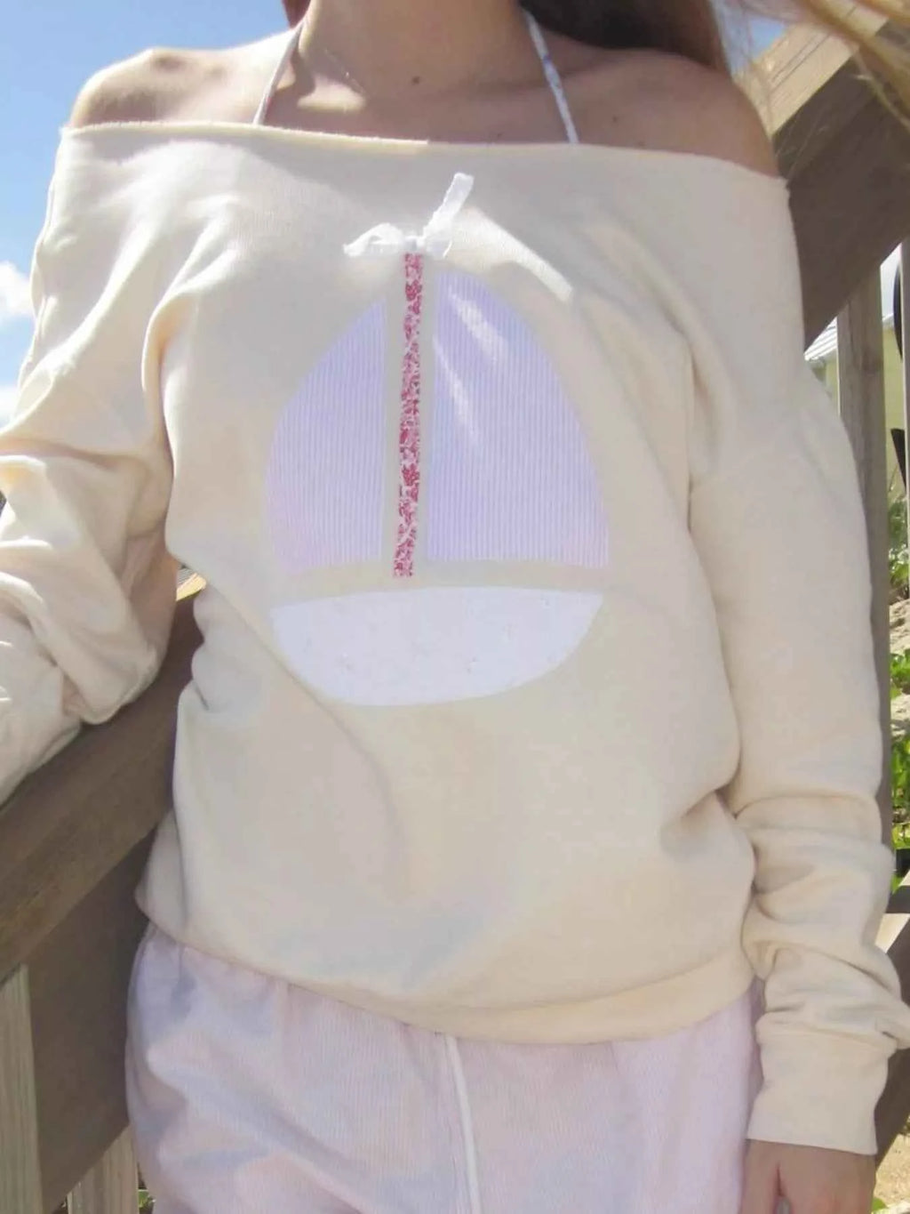 Boat Neck Long Sleeve Patchwork Sweatshirt - Velvet Stardust Co.