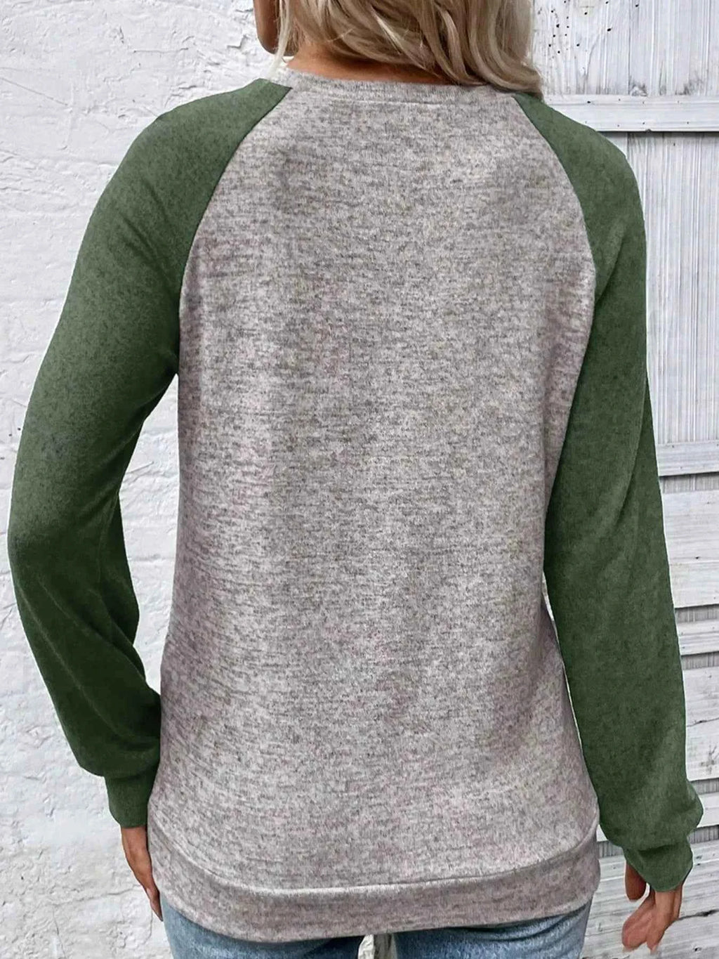 Color Block Raglan Long Sleeve T Shirt - Velvet Stardust Co.
